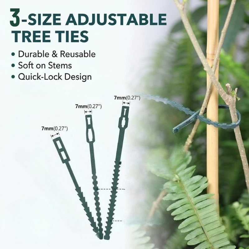 30Pcs Reusable Plastic Plant Ties Multi-Function Garden Fastener Clips for Tomato Vines, Tree & Climbing Plants
