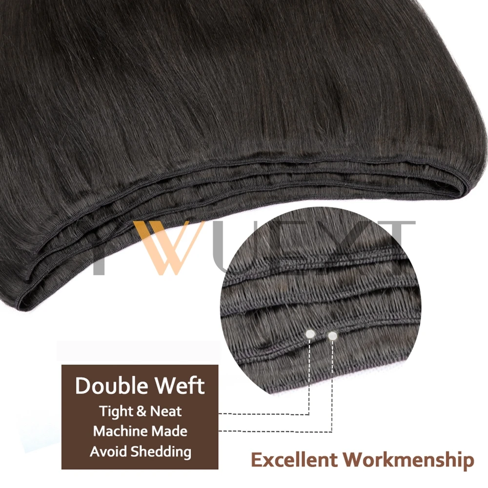 Straight Human Hair Weaves Brazilian Remy Human Hair Bundles Sew In Weft Extensions Straight 50g/pack 12