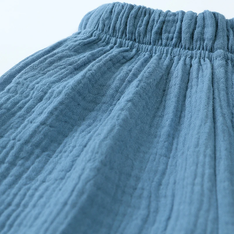 2024 Kinder Sommer coole Hosen feste Baumwolle Leinen Elastizität Kleidung für Jungen Mädchen 12m-8t koreanische Freizeit hose Teenager-Hose – Detail 4