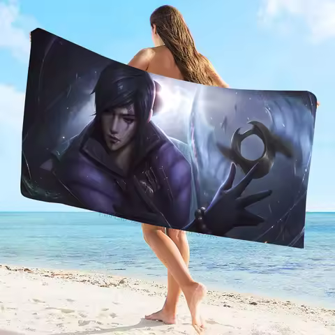 1pc LOL Aphelios Towel Microfiber Beach Towel Quick Dry Kids Beach Blanket Soft Unisex Camping Pool Towel
