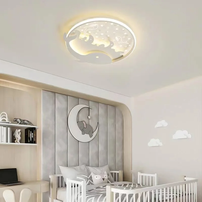 Imagem -06 - Golfinho Conduziu a Luz de Teto para o Quarto das Crianças Luz do Quarto do Bebê Menino Lâmpada do Teto Lustre Chambre Enfant Baleia Luz Lustre Teto