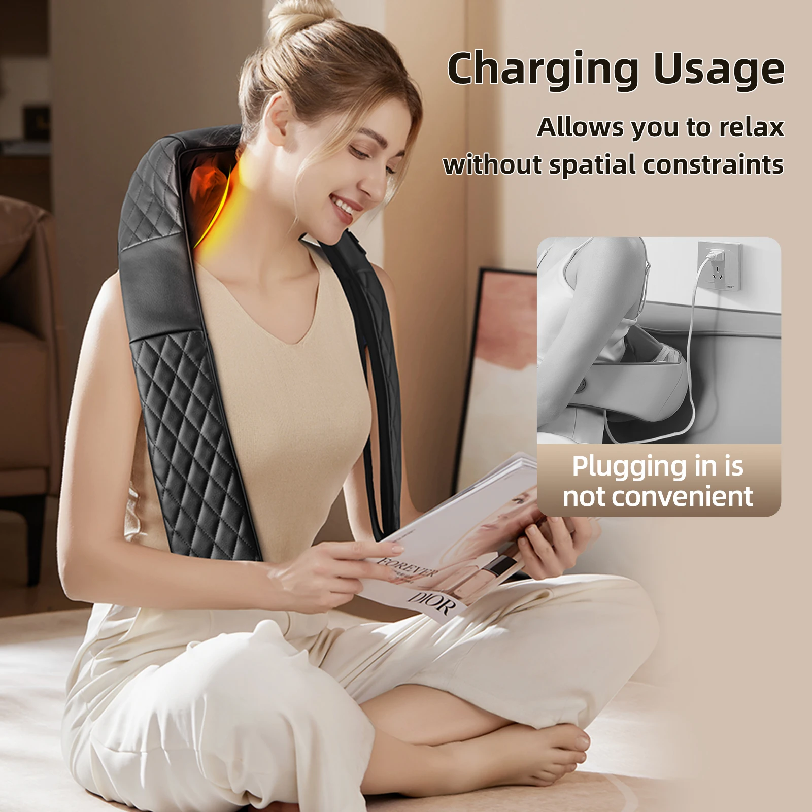 

Shiatsu Neck Massager with Heat 4D Neck and Shoulder Massager Kneading Massagers for Deep Tissue Relax Best mother's day gifts