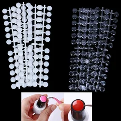 120Pcs Nail Gel Polish Color Display Chart Adhesive Stickers round False Nail Tips for Beauty Salons Color Showcase