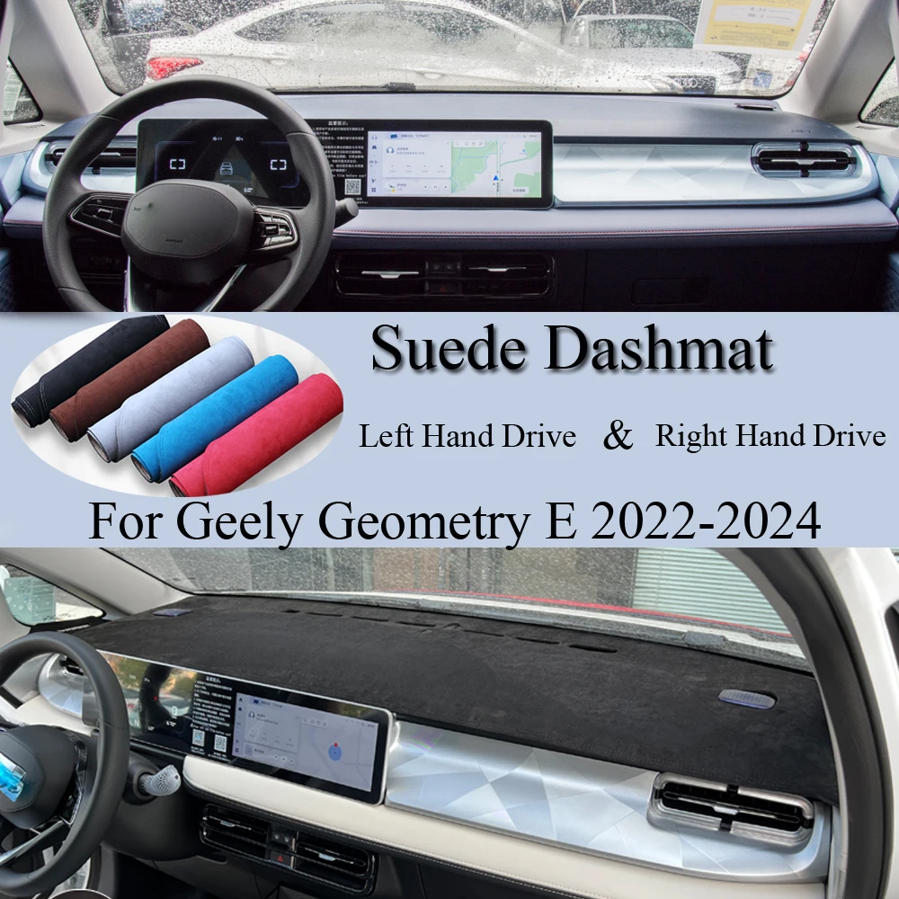 

For Geely Geometry E 2022 2023 2024 Suede Leather DashMat Dash Mat Cover Dashboard Pad Sunshade Protector Carpet Car Accessories