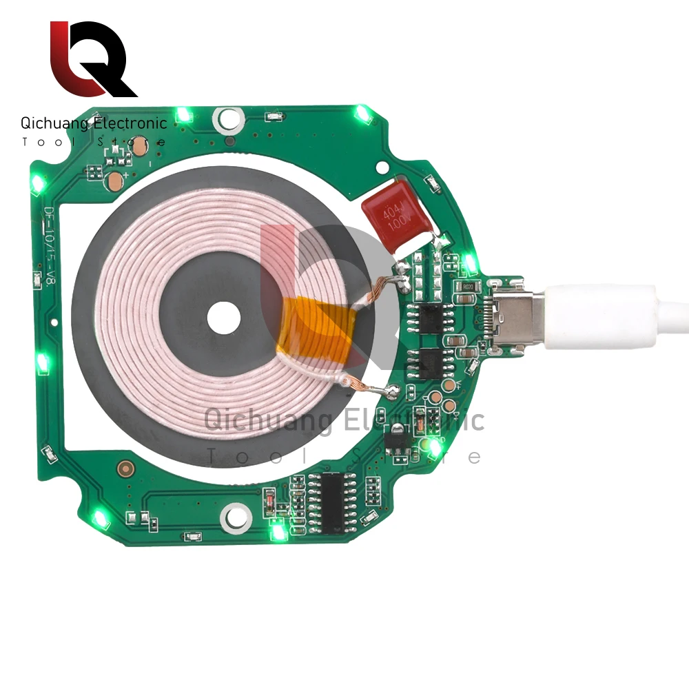 10W 15W High Power Wireless Charger Transmitter Module Type C + Coil for QI Standard Fast Charging Circuit Board with Protection