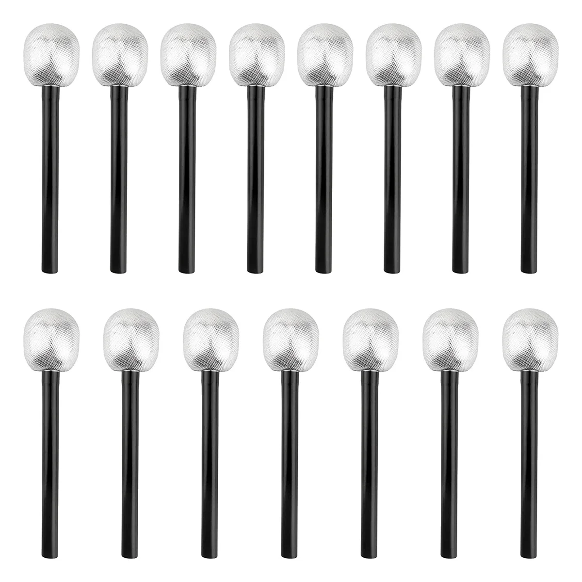 

15 Pack Toy Microphone Stage Mic Silver Glitter Microphone for Cosplay Stage Play Rock Star Prop Karaoke Theme Party