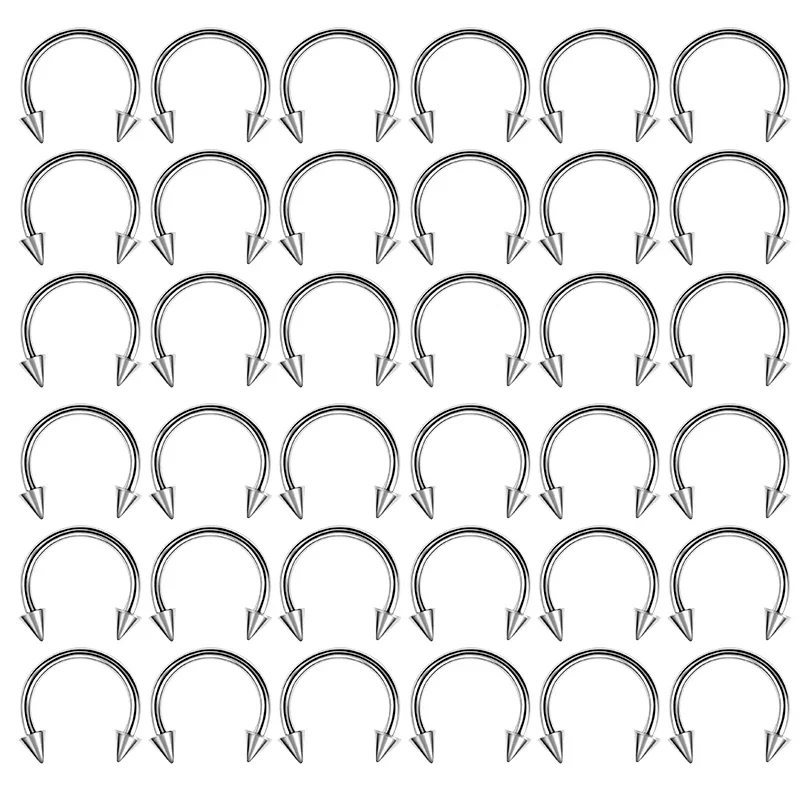 36PC Stainless Steel Horseshoe Septum Piercing Lot