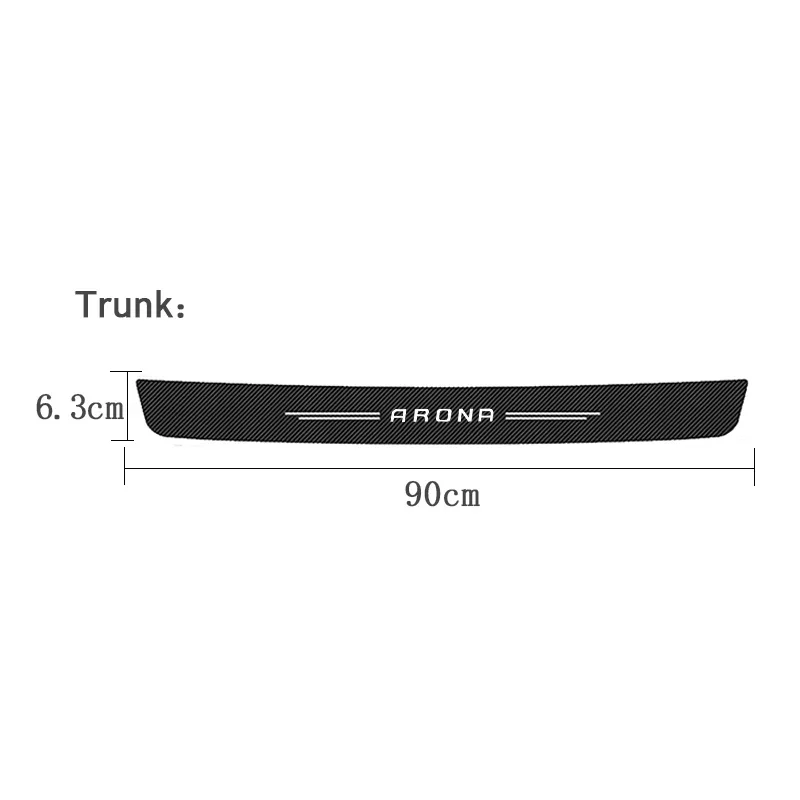 Carbon Fiber Car Door Pedal Strips for Seat Arona Logo 2023 Auto Door Threshold Sill Protective Rear Trunk Bumper Guard Stickers