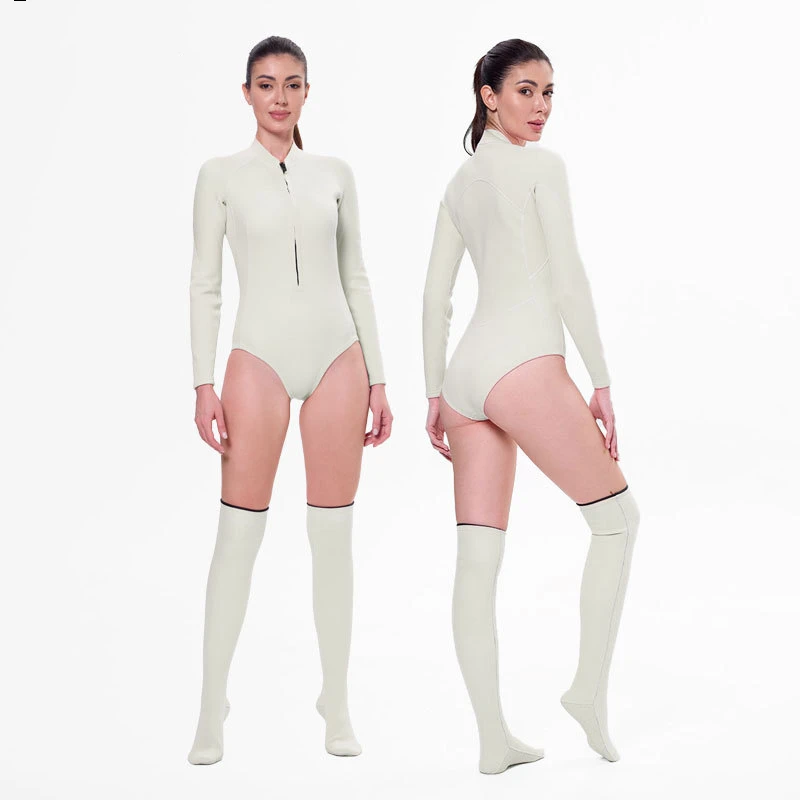 New women's diving suit, white diving suit, warm swimsuit, slimming wet suit, diving suit, women's quick drying surfing suit