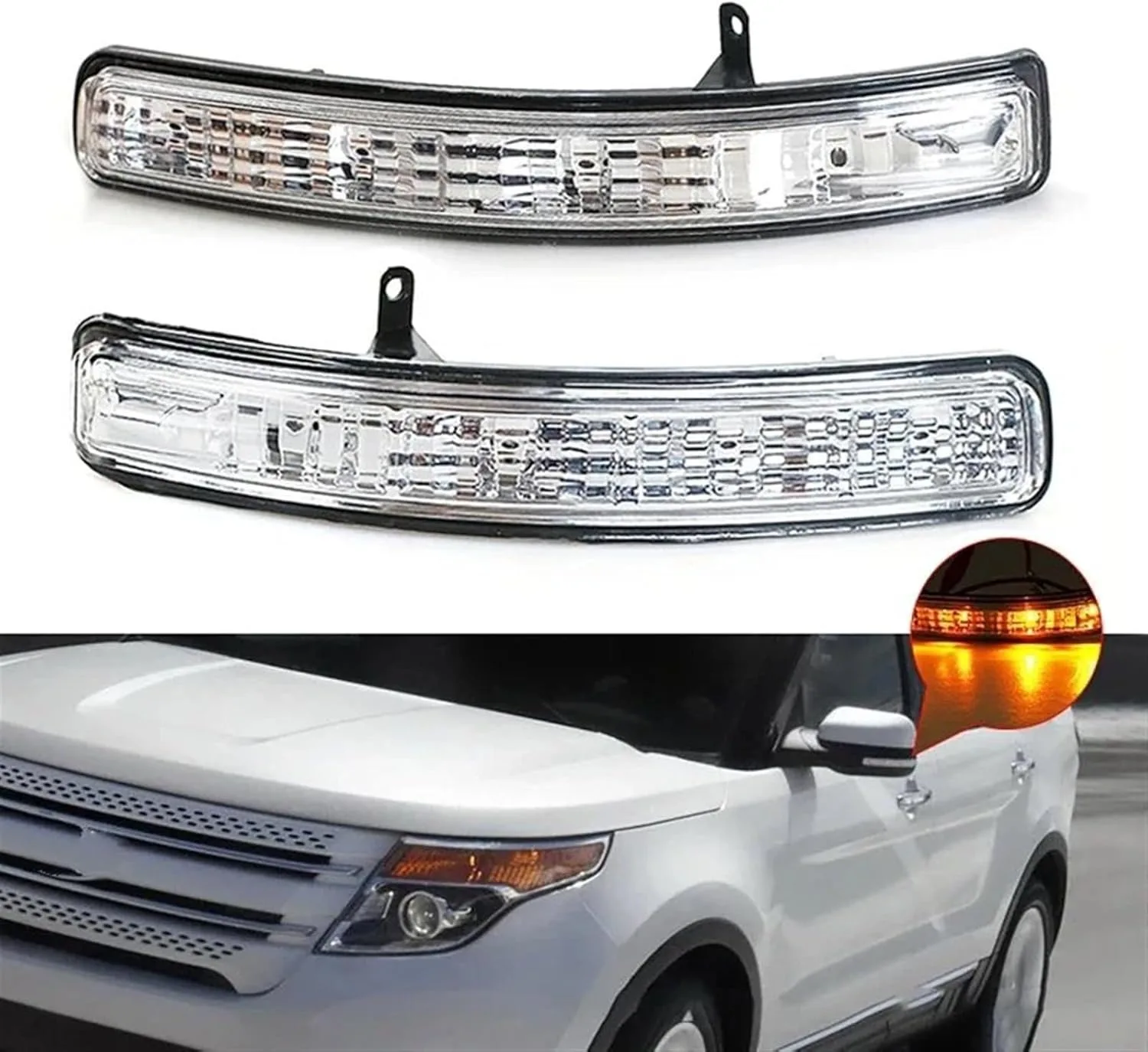 

For Ford Explorer 2011 2012 2013 2014 2015 2016 2017 2018 2019 Led Rearview Mirror Light Turn Signal Marker Blinker Lamp