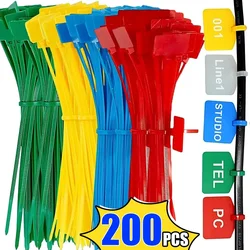 Nylon Cable Labels Marker Ties Self Locking Zip Ties Cord Tags Wire Management Plastic Ring Tie Marking Cable Winder Home Office