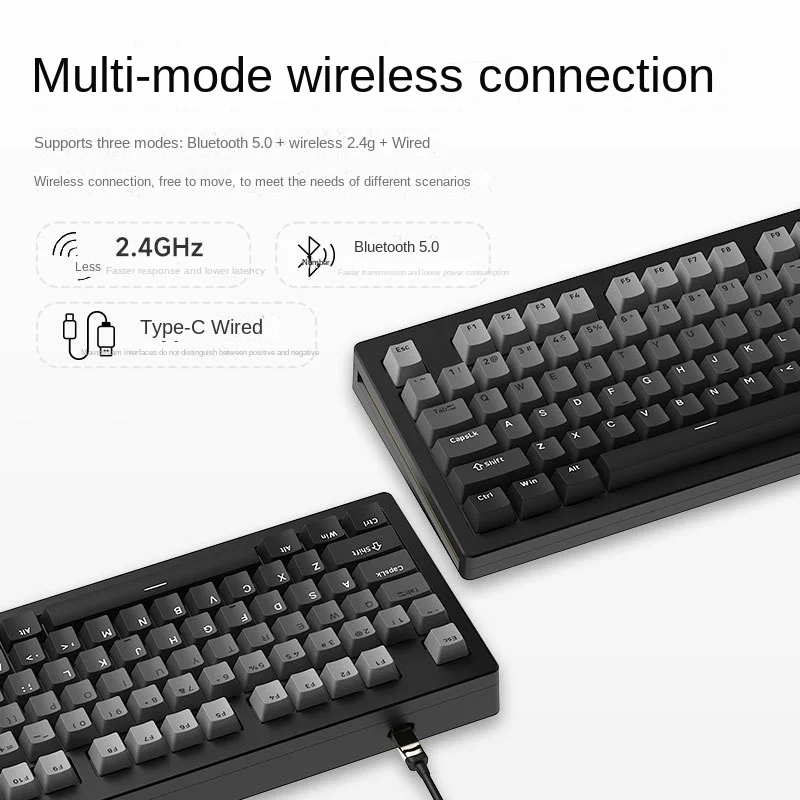 Monsgeek M3w Mechanical Keyboard Bluetooth Wireless 2.4g Wired Three Mode Rgb Gasket Hot Swap 87 Keys Customized Gaming Keyboard