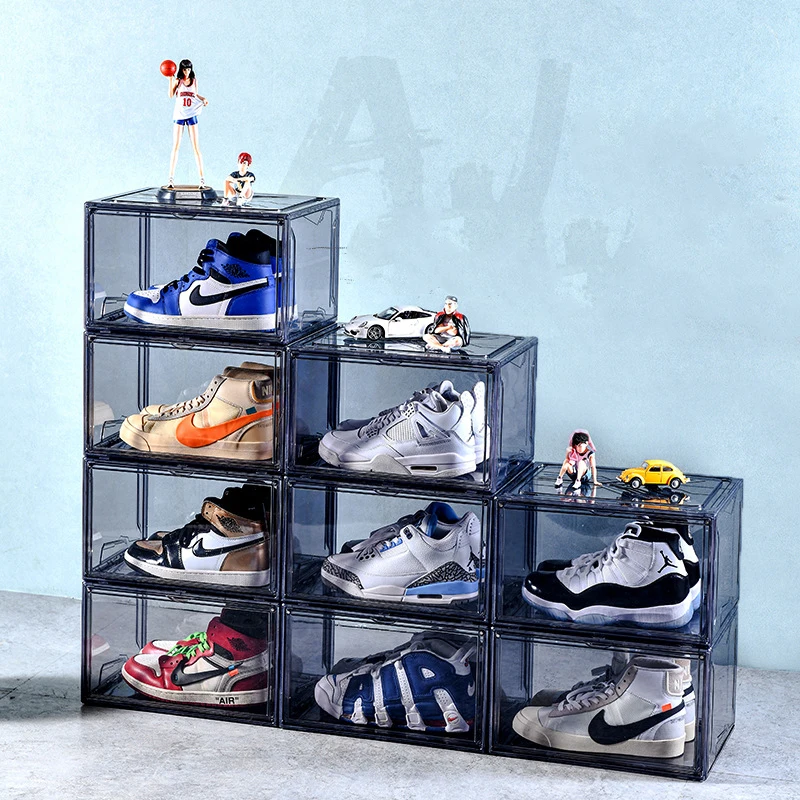 Magnetic Shoe Box Moisture-proof and Dust-proof Acrylic Transparent Storage Display Box Antioxidant Shoe Cabinet Home Dustproof