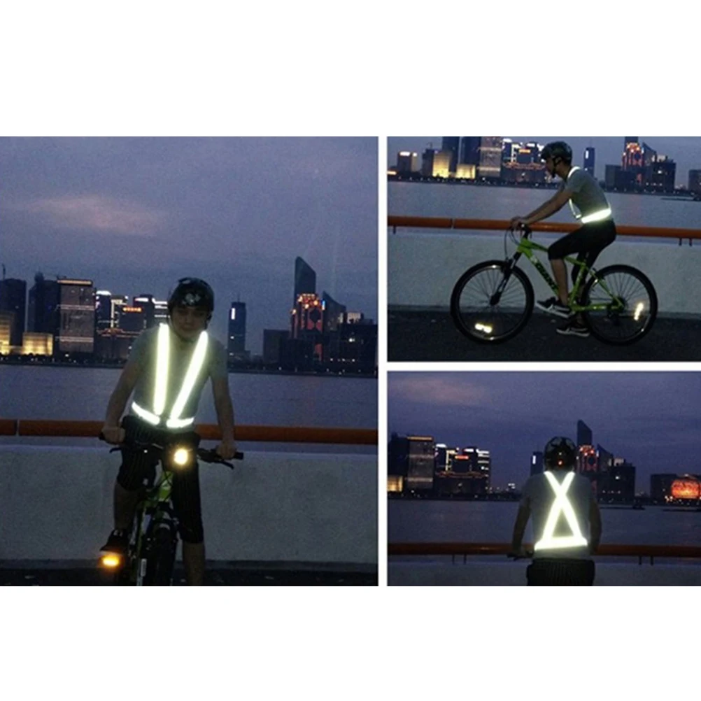 

Reflective Waistcoat Adjustable Vest Visibility Belt Running Clothing Costume for Night Cycling Jogging Walking (