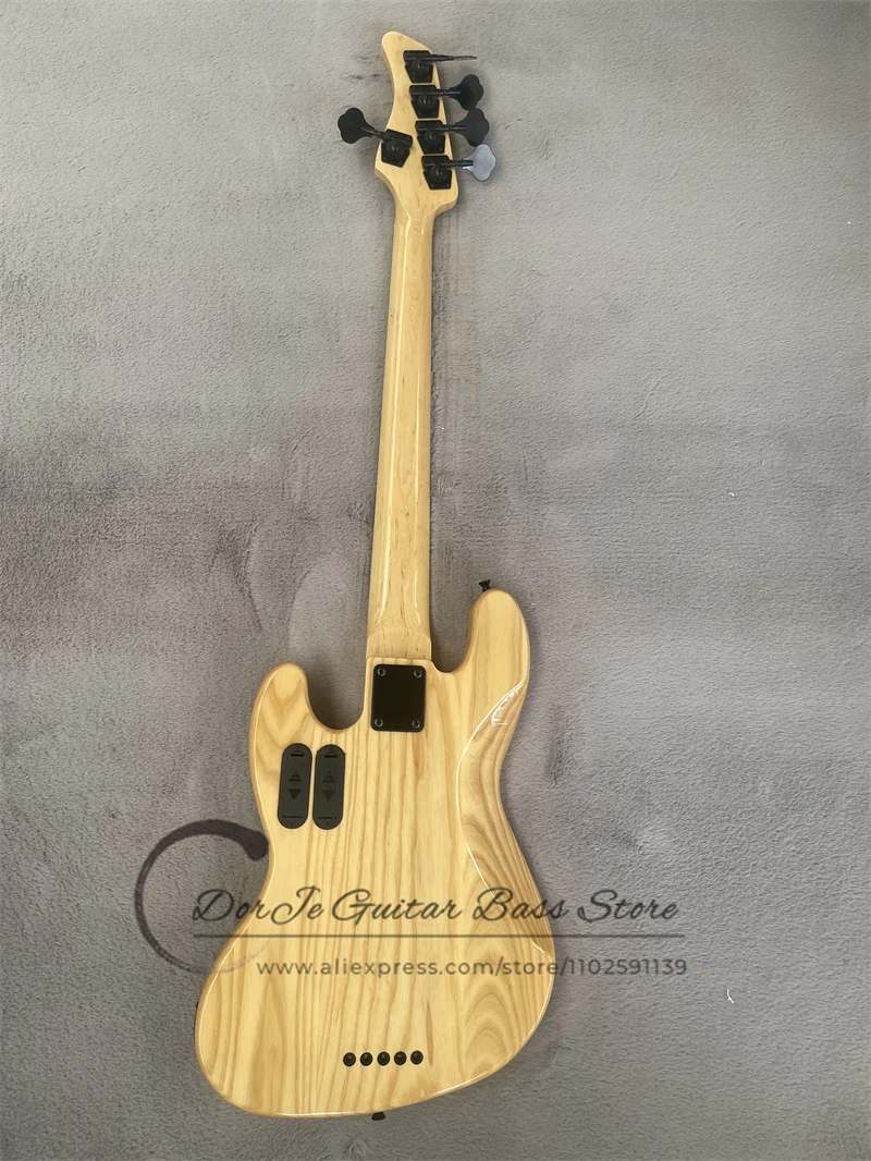 5 Strings Bass Guitar V7 Body ASH Wood Body Maple Fingerboard Pearl Inlay Fixed Bridge Black Tuners Active Battery