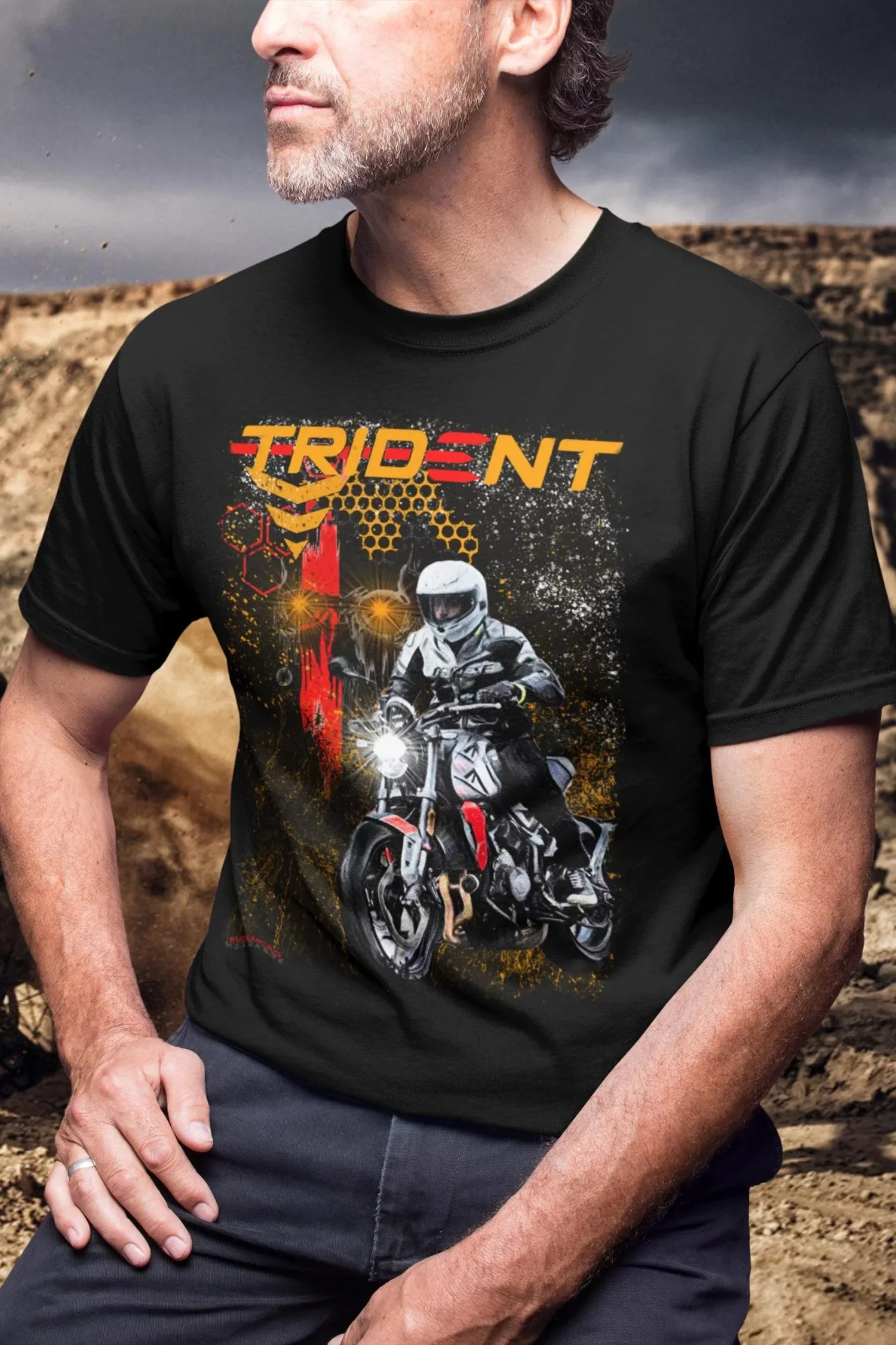 

332@EY T-moto.riumph Trident 660 T Shirt The Rebel's Choice Motorcycle Tee Skull Graphic Rider Top For T-moto.riumph Fans Biker