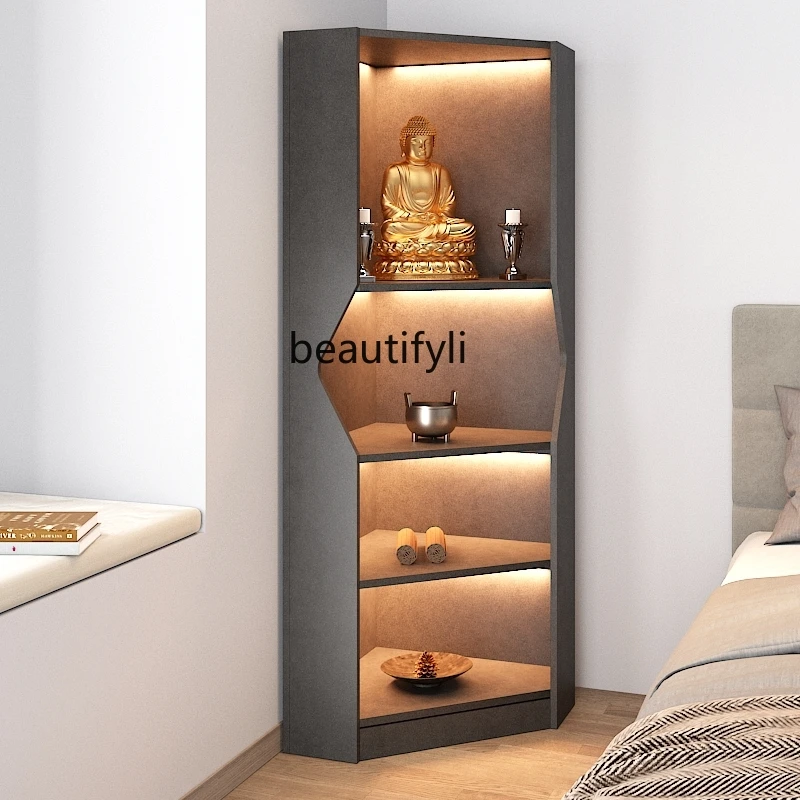 Modern Minimalist Corner Buddha Shrine Home Altar Altar God of Wealth Worship Table Clothes Closet Altar Buddha Cabinet