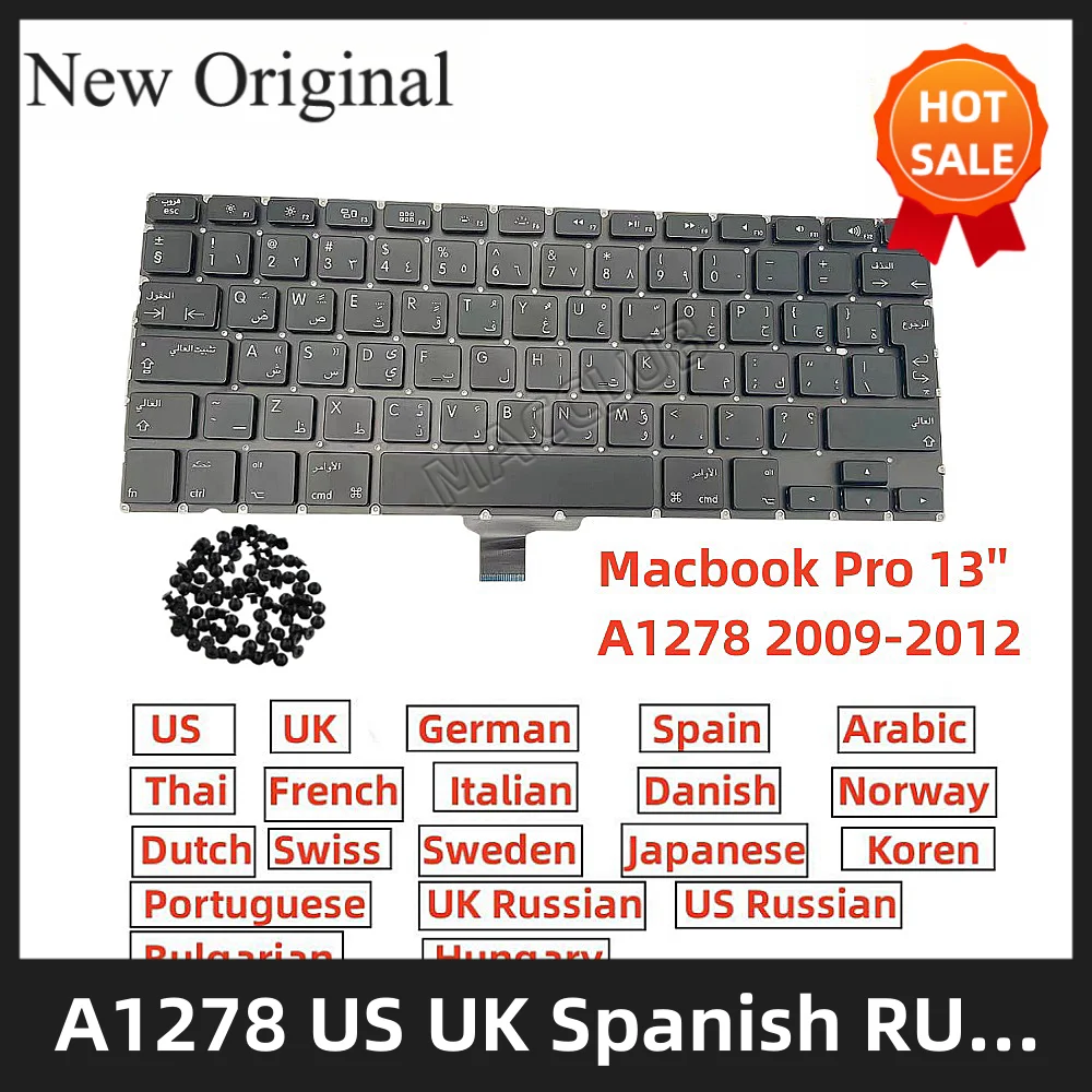 UK US French Danish German Spanish Italian Danish keyboard for Macbook Pro A1278 2009-2012 UK Keyboard Japan JP Keyboard