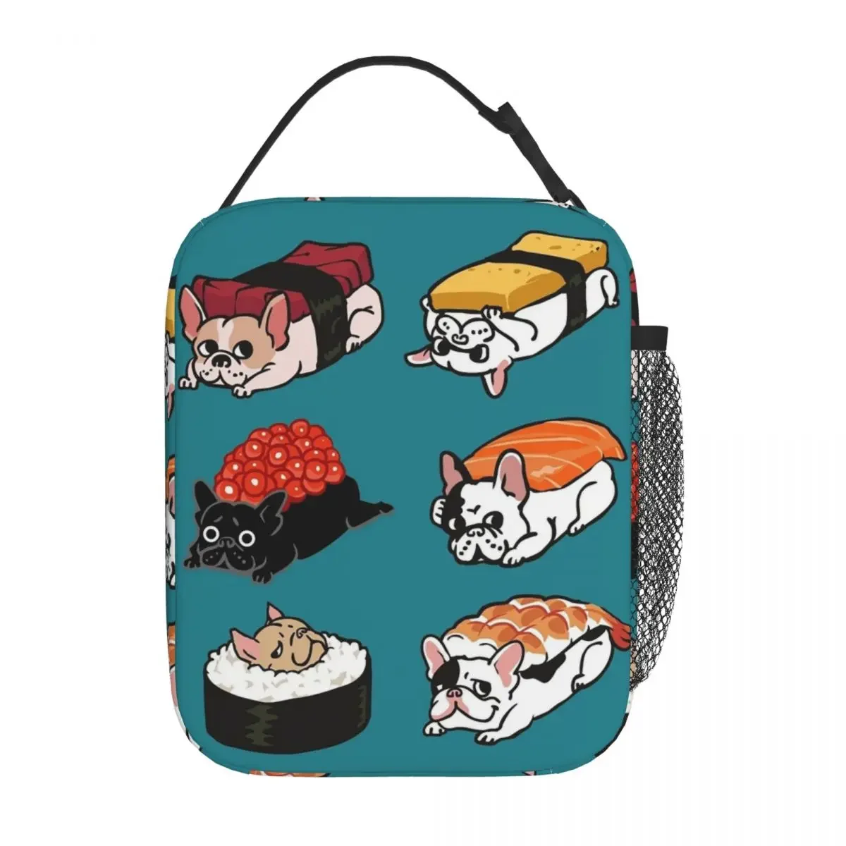 

Sushi Frenchie Dog Insulated Lunch Bag French Bulldog Food Box Leakproof Thermal Cooler Lunch Box Work