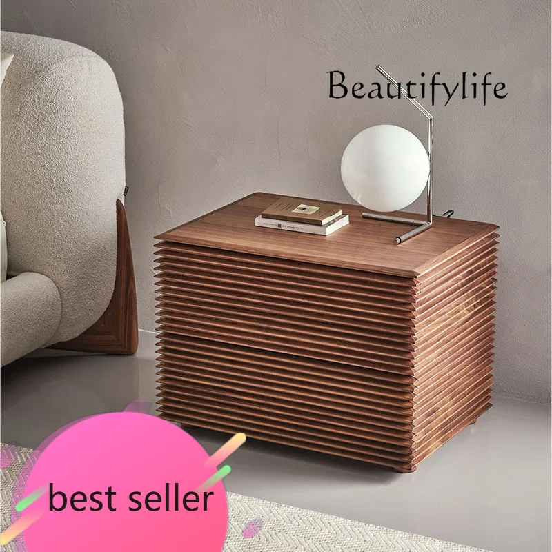 

F Medieval Solid Wood Bedside Table Bedside Table North American Black Walnut Bedroom Organ Cabinet