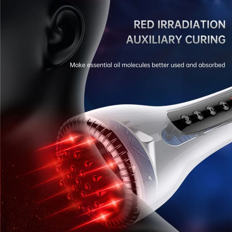 Micro-Current Heating Vibration Gua Sha Device Handheld Massager Rechargeable Micro Meridian Massage Brush