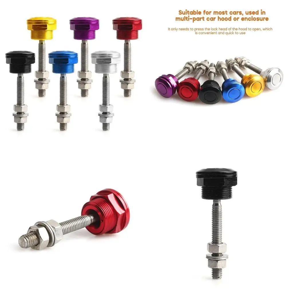 

652F Upgraded Quick Release 22mm/1-inch Universal Hood Pin Bonnet Lock Quick Release Push Button Bumper Clip