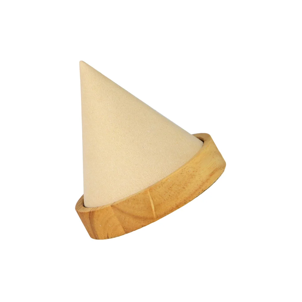 

Solid Wood Necklace Display Ornament Wooden Jewelry Organizer Cone Shape Holder For Rings Bracelets Earrings Home Bathroom