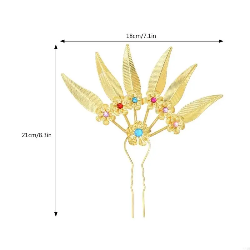 Elegant Crystal Filigree Hair Buyao for Girls Ancient Chinese Hairpin Traditional Hanbiuk Decorative Cosplay