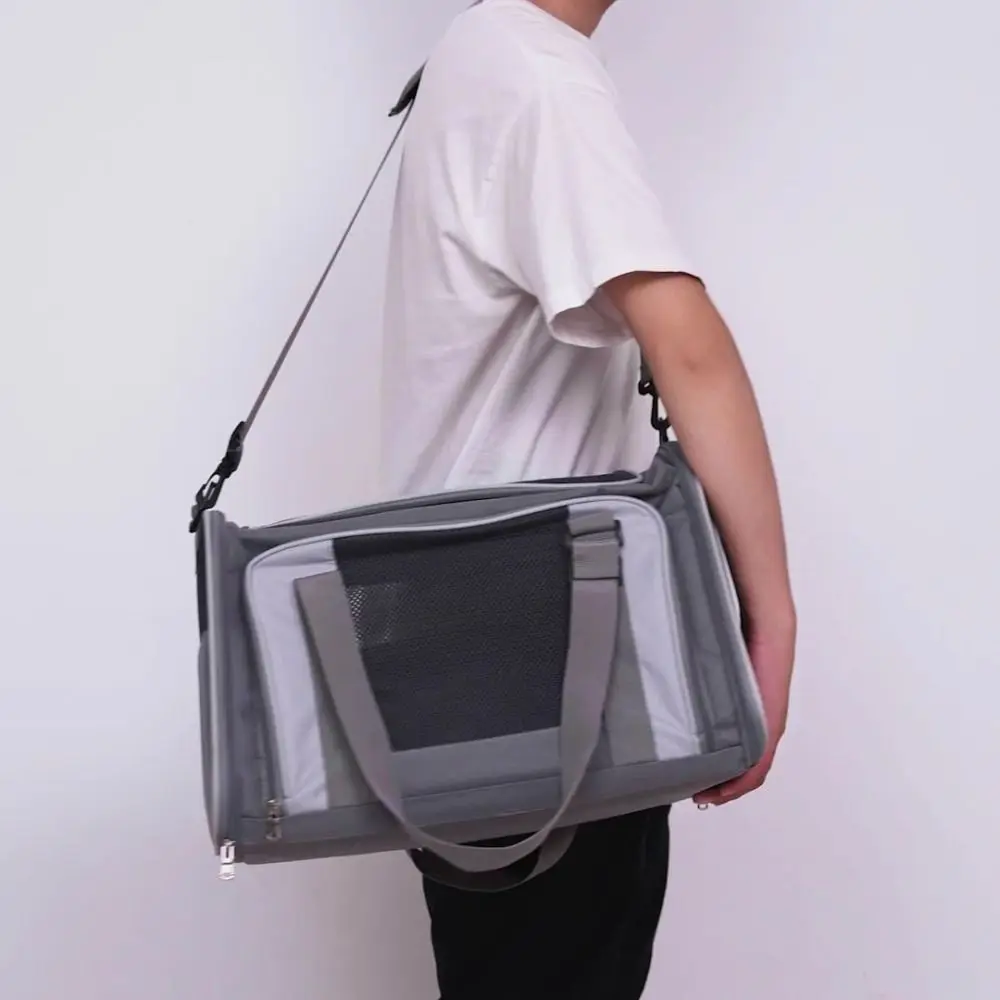 

Прочная сумка для переноски кошек из ткани Оксфорд, большая вместительная складная сумка на плечо для домашних животных, дышащий рюкзак для домашних животных, дорожный рюкзак для домашних животных