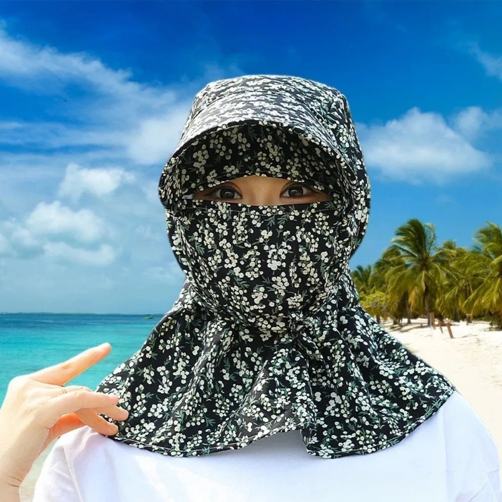 

Wide Brim Face Mask Sun Hat Breathable Lightweight Tea Picking Work Hat UV Protection Full Wrap Fisherman's Hat Summer Outdoor