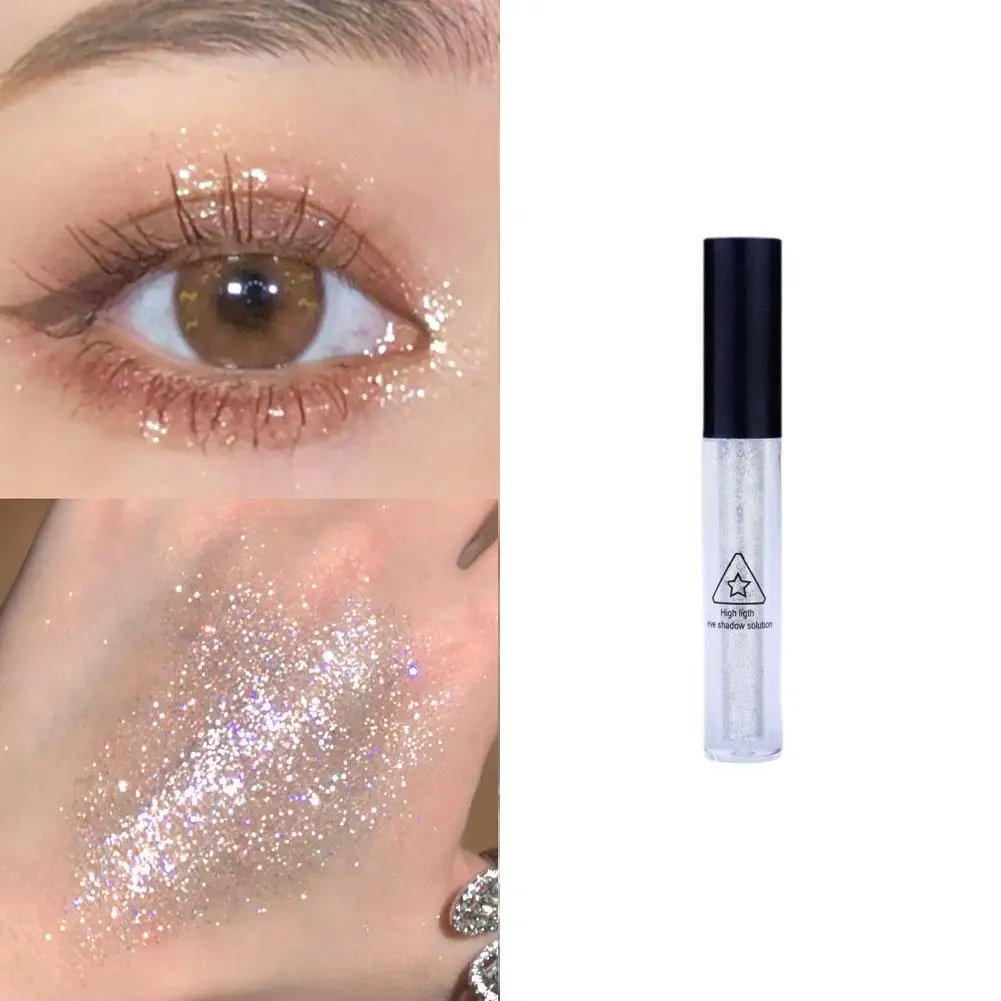 Diamond Glitter Eyeshadow Liquid, Sombra de Olho Perolada, Impermeável, Maquiagem Duradoura, Cosméticos Coreanos, V4S8