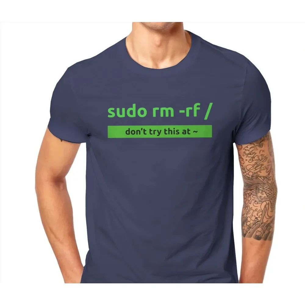 سودو برمجة القيادة الرجال التي شيرت نظام التشغيل لينكس توكس البطريق Crewneck القمم القطن تي شيرت الفكاهة هدية فكرة القمم المحملة