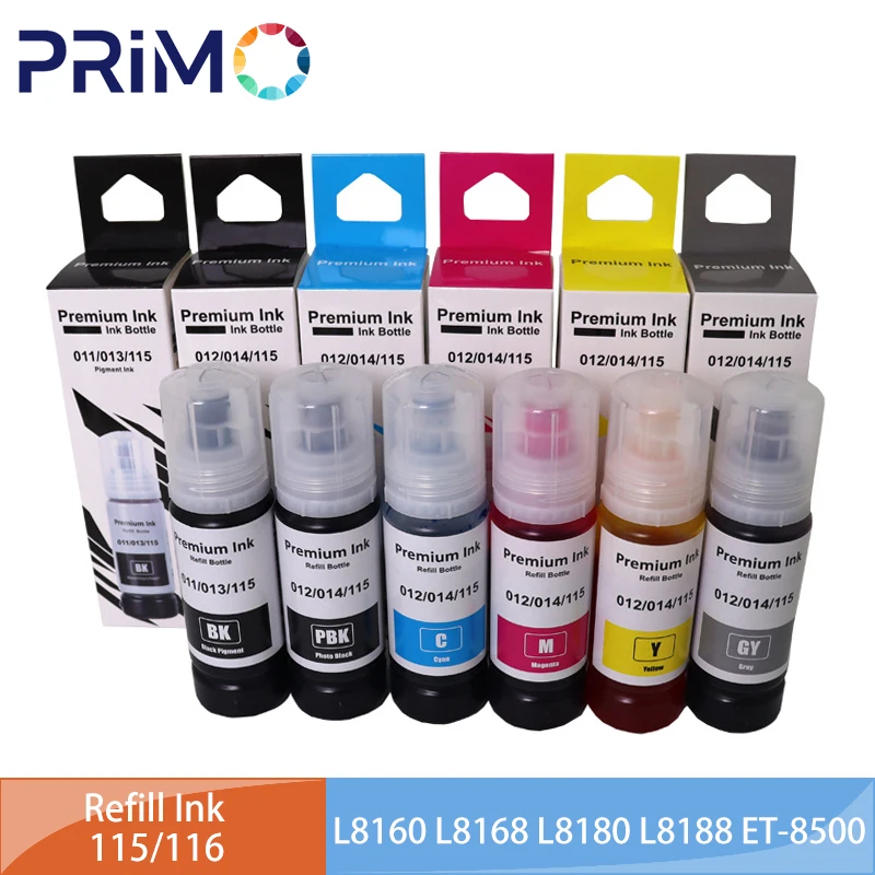 552 554 011 012 013 014 114 115 116 Refill Ink 70ML for Epson L8160 L8168 L8180 L8188 ET-8500 ET-8550 EW-M873T EW-M973A3T