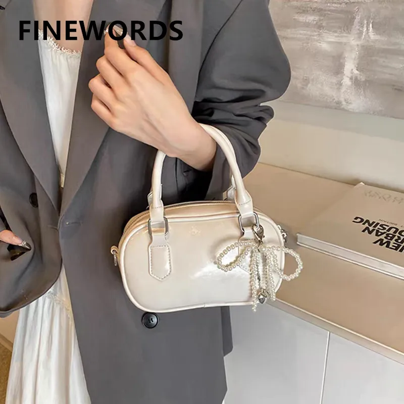 

Lizzytsu корейские сумки через плечо из искусственной кожи для боулинга для женщин, повседневные винтажные сумки на плечо, уличная одежда Easymatch, повседневная дизайнерская сумка tTote