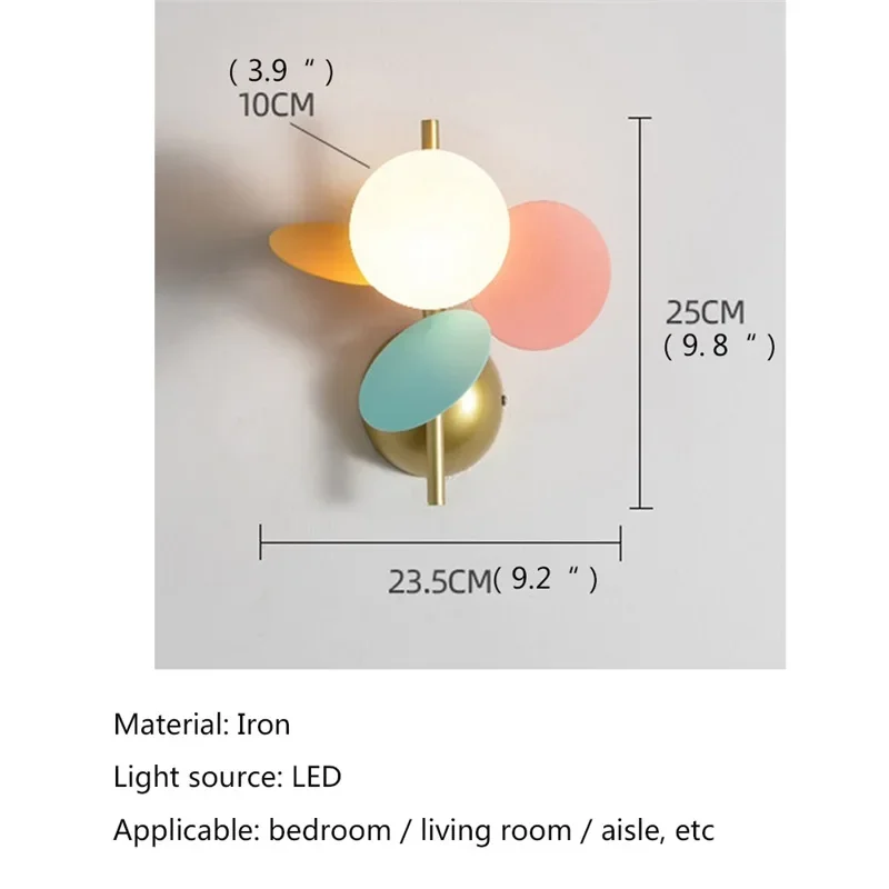 ABEL Nordic Wall Light Creative Macaroon โคมไฟ LED โมเดิร์น Scones ในร่มบ้านห้องนอนติดตั้งตกแต่ง