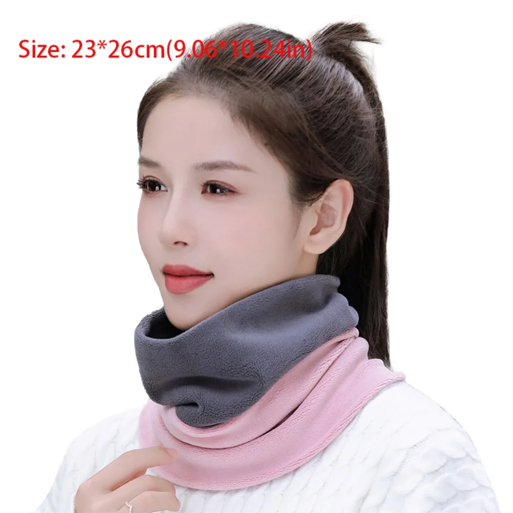New Thickened Warm Scarves Plush Solid Color Neck Gaiter Cold-proof Collar Outdoor Sports