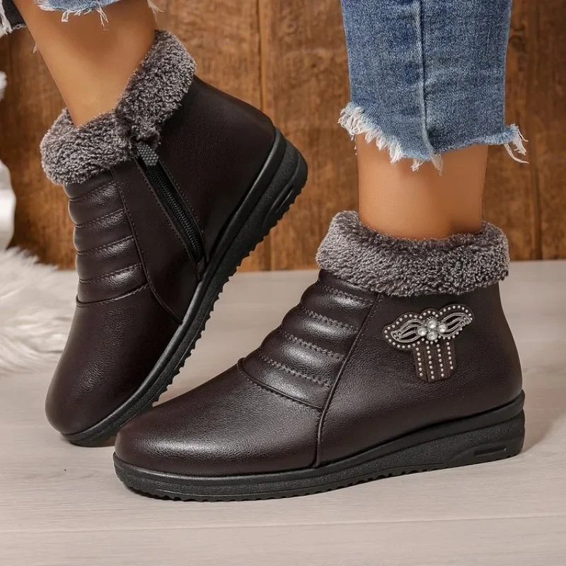 Large Large Size New Winter Style with Plush Cotton Shoes for Middle-aged Elderly People Anti Slip Comfortable Soft Soled Boots - Aliexpress Deal