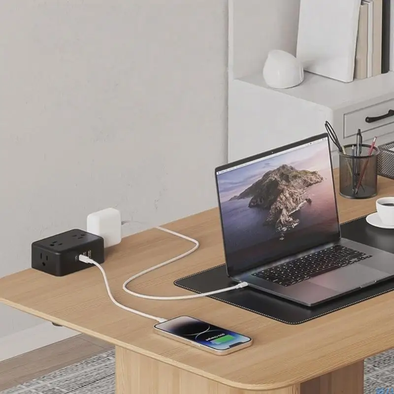 R91A Clamp On Desktop Power Strips 4AC Outputs 4 USB Port Safety #4