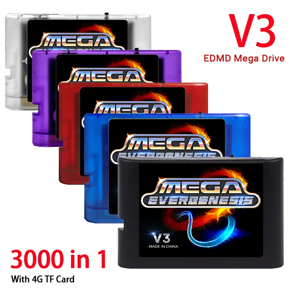 

Игровой картридж Mega Drive V3.0 Pro EDMD Remix MD V3 для игровой консоли MegaDrive GENESIS US/JP/EU 16-бит