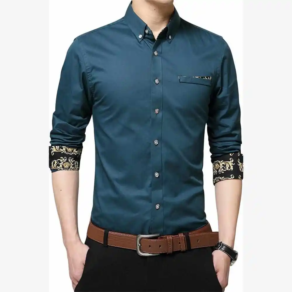 

New Men's Casual Long Sve irt Spring Autumn Boting irt Large Size Faionable Urban Print Cotton 00% No Brand
