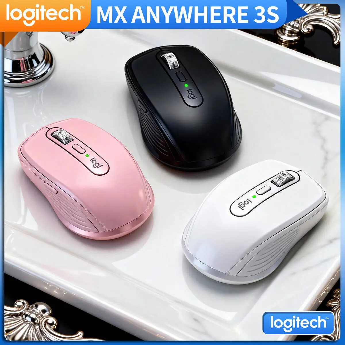 

Logitech MX Anywhere 3S Compact Wireless Mouse High Accuracy Rechargeable Silent Operation for Windows Mac Laptop