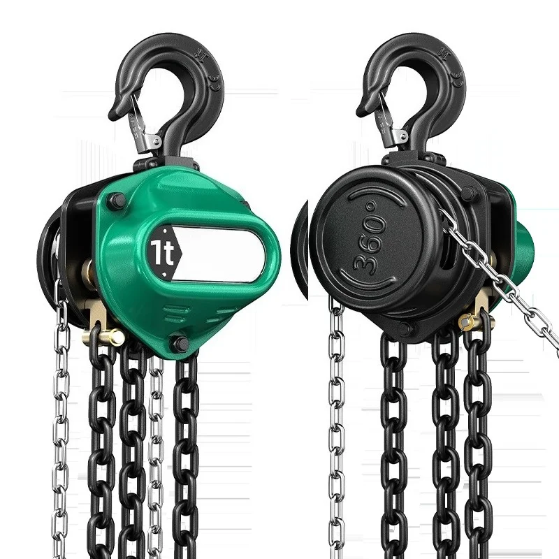 1Ton 2Ton  Rotatable Triangle Diagonal Pull Manual Chain Hoist Hand Lifting Block For Construction Cargo Tension Lifting