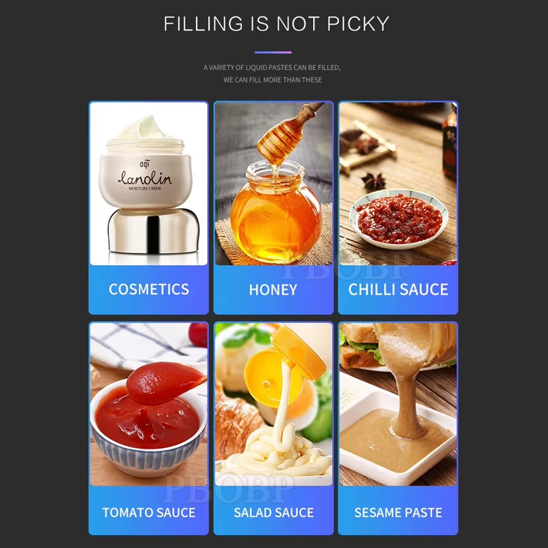 

PBOBP Pneumatic Heating and Stirring Quantitative Filling Machine, Paste Filling Machine, Chilli Oil Honey Filling Machine