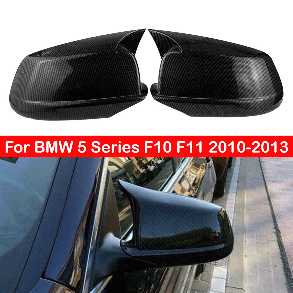 

For LHD BMW 5 Series F10 F11 2010-2013 Car Rearview Side Mirror Cover Sticker Wing Cap Exterior Door Case Trim Carbon Fiber