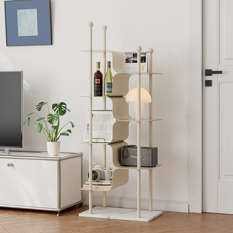 Modern bedroom multi-layer storage rack against the wall display shelf Fashion simple home living room bookshelf floor shelf