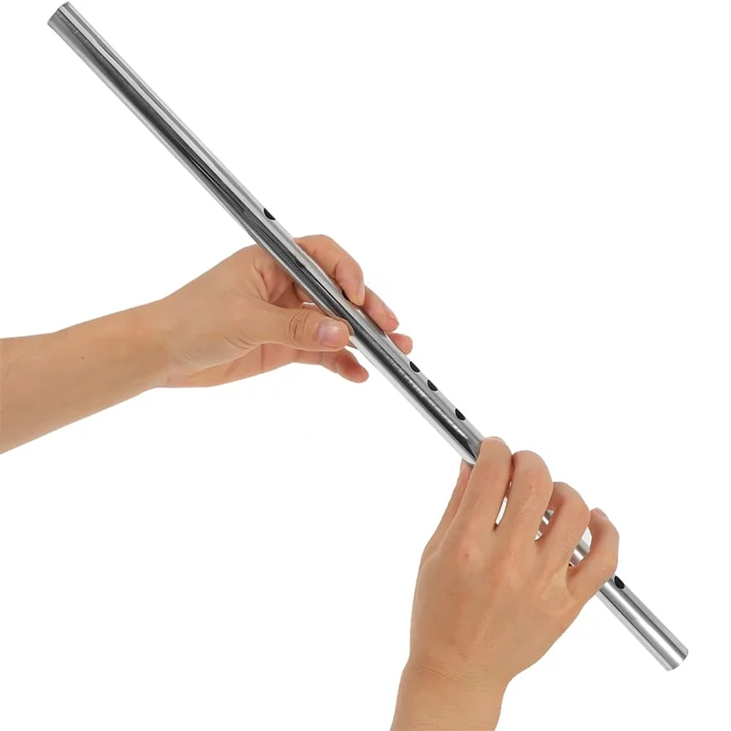 Flauta de Acero Inoxidable, Flauta Tradicional Dizi, Instrumento de Viento de Madera, Cuerpo con Acabado Pulido, Gran Sonido, Flauta Metálica para Principiantes