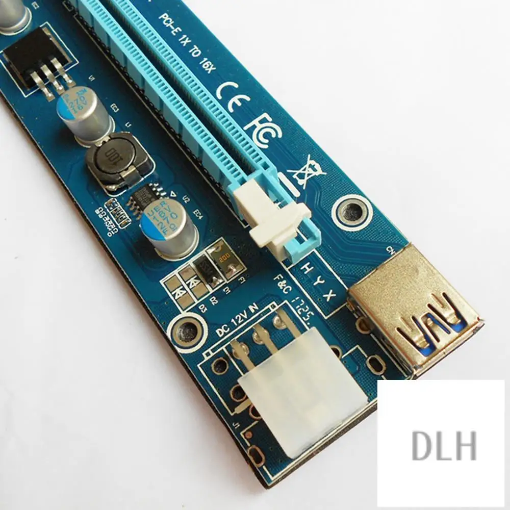 VO-2PCS VER006C PCI-E Riser Karte PCIE 1X Zu 16X Extender 60CM USB 3,0 Kabel SATA Zu 6Pin netzkabel Für GPU Bergbau