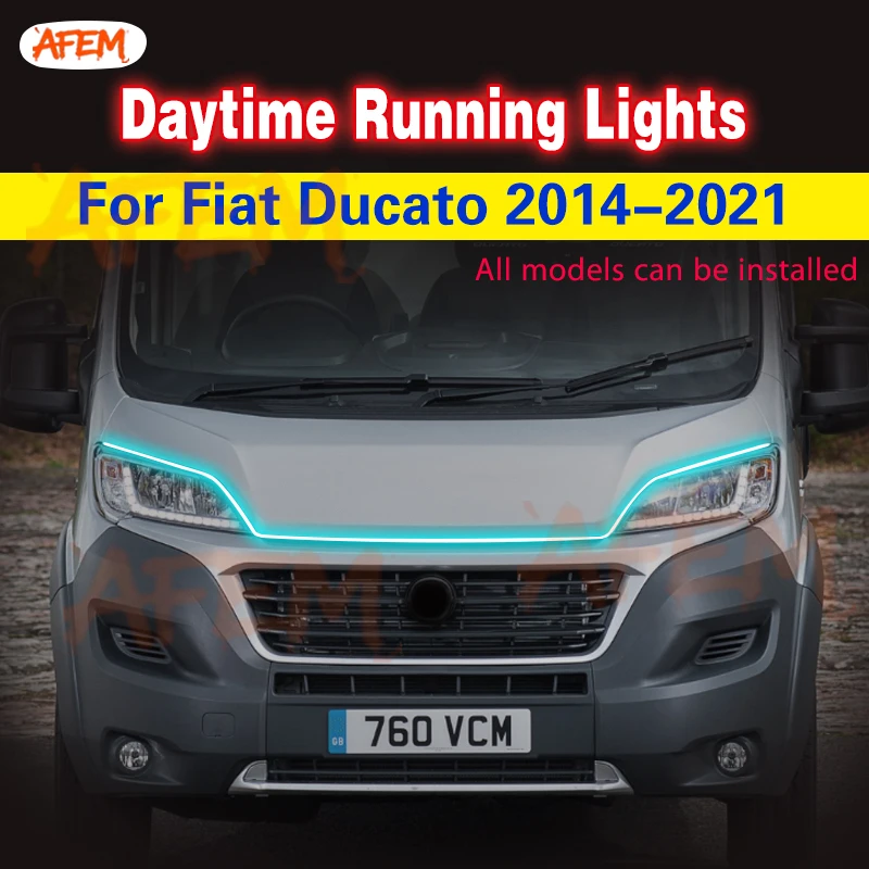 Für Fiat Ducato 2014-2021 Zubehör 1 stücke LED Tagfahrlicht DRL Wasserdichte Flexible Auto Dekorative Atmosphäre Lampen