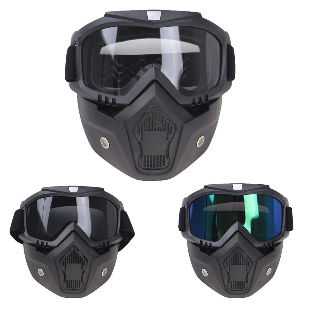 Cubierta facial para casco de motocicleta, gafas desmontables ajustables, Protector de cabeza Anti-UV, antiniebla, a prueba de arena, regalos para
