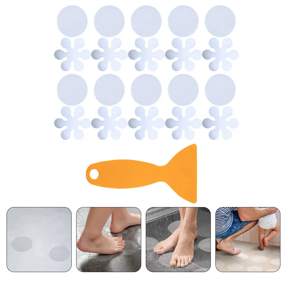 

1Set Professional Non-Slip Stickers for Bathroom Shower Bathtub Pool Stairs Peva Anti-Skid Floor Decals Transparent